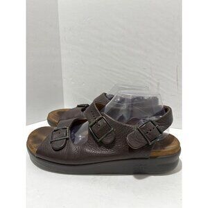 SAS Tripad Confort Sandals Womens 10 Wide Brown Leather Two Strap Buckle